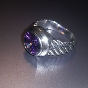 Sterling Silver and Amethyst Ring size 8